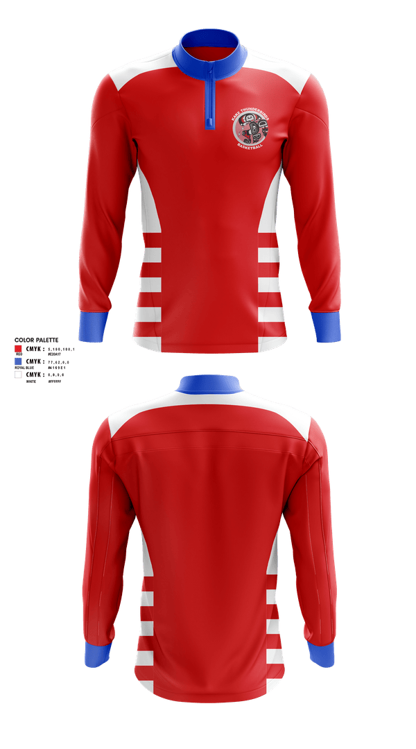 Quarter Zip Jacket, Kake Thunderbirds Basketball, Men's Basketball, Teamtime, Team time, sublimation, custom sports apparel, team uniforms, spirit wear, spiritwear, sports uniforms, custom shirts, team store, custom team store, fundraiser sports, apparel fundraiser