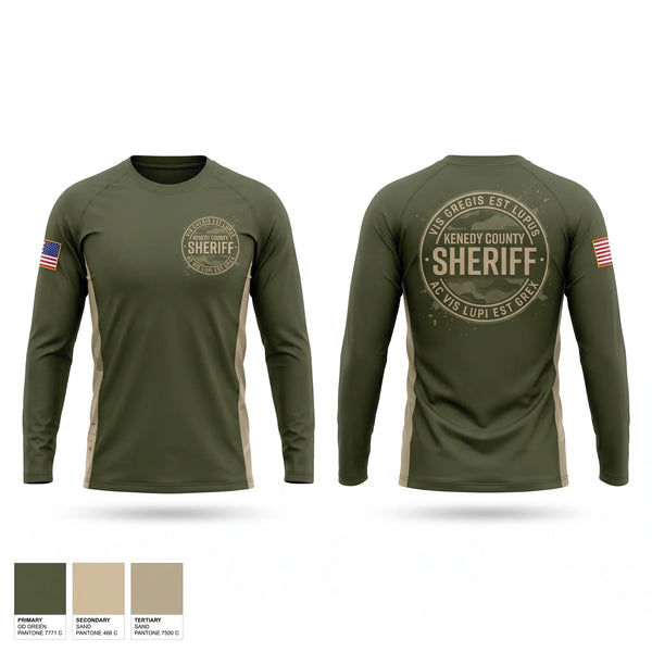 Long Sleeve Performance Shirt, Kenedy County Sheriff, Police, Teamtime, Team time, sublimation, custom sports apparel, team uniforms, spirit wear, spiritwear, sports uniforms, custom shirts, team store, custom team store, fundraiser sports, apparel fundraiser