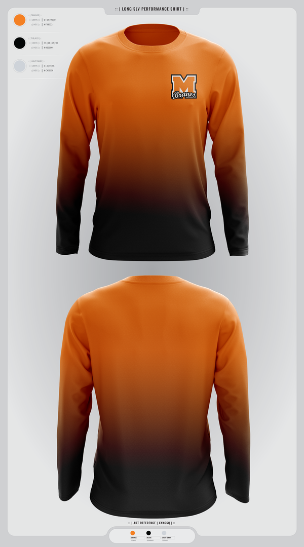 Long Sleeve Performance Shirt, Menahga Braves, Women's Basketball, Teamtime, Team time, sublimation, custom sports apparel, team uniforms, spirit wear, spiritwear, sports uniforms, custom shirts, team store, custom team store, fundraiser sports, apparel fundraiser