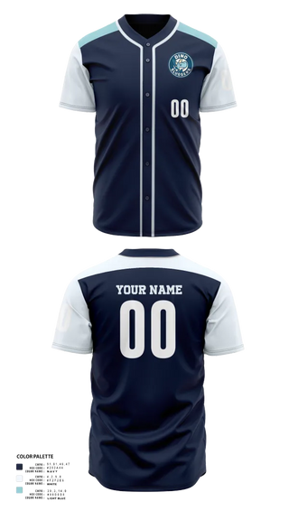 Full Button Baseball Jersey, Dino Sluggers, Baseball, Teamtime, Team time, sublimation, custom sports apparel, team uniforms, spirit wear, spiritwear, sports uniforms, custom shirts, team store, custom team store, fundraiser sports, apparel fundraiser