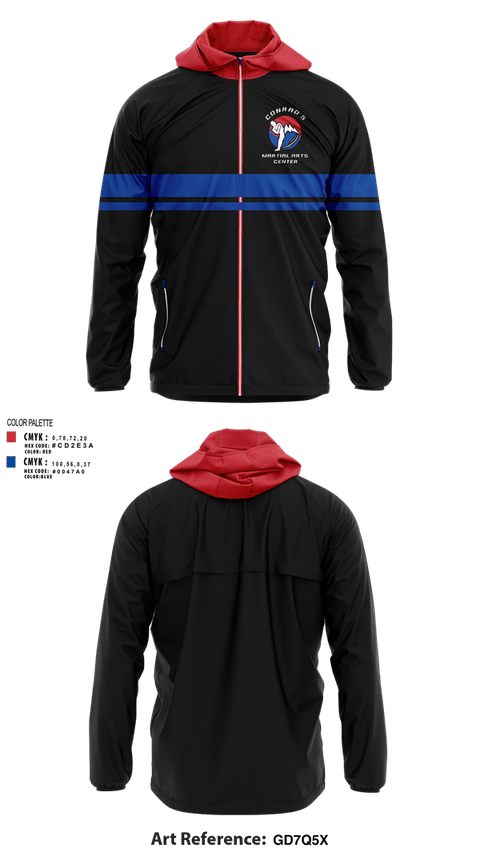 Windbreaker, Conrad’s Martial Arts Center, , Teamtime, Team time, sublimation, custom sports apparel, team uniforms, spirit wear, spiritwear, sports uniforms, custom shirts, team store, custom team store, fundraiser sports, apparel fundraiser