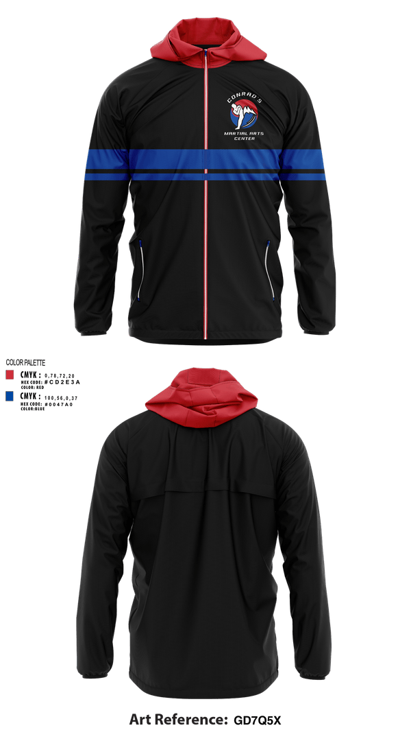 Windbreaker, Conrad’s Martial Arts Center, , Teamtime, Team time, sublimation, custom sports apparel, team uniforms, spirit wear, spiritwear, sports uniforms, custom shirts, team store, custom team store, fundraiser sports, apparel fundraiser