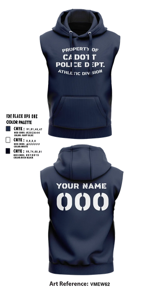 Sleeveless Hoodie, Cadott Police Department, Police, Teamtime, Team time, sublimation, custom sports apparel, team uniforms, spirit wear, spiritwear, sports uniforms, custom shirts, team store, custom team store, fundraiser sports, apparel fundraiser
