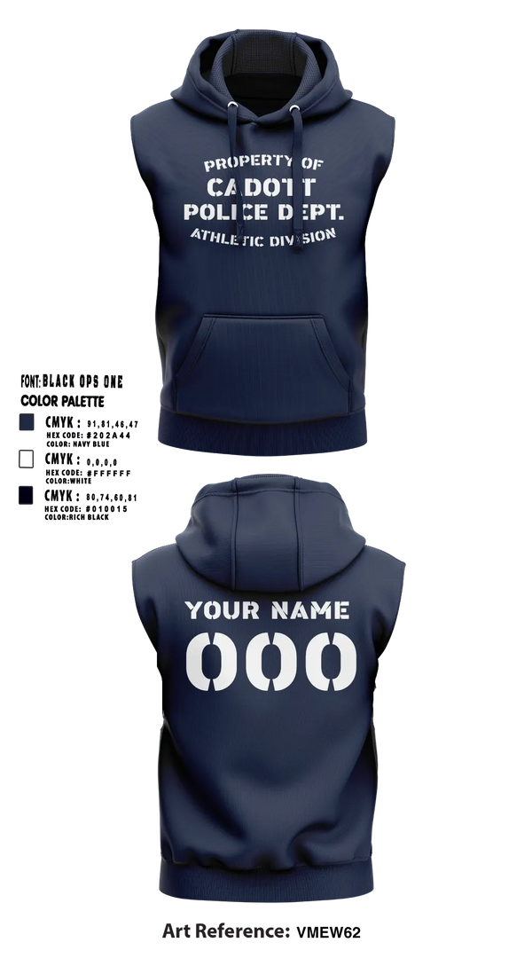 Sleeveless Hoodie, Cadott Police Department, Police, Teamtime, Team time, sublimation, custom sports apparel, team uniforms, spirit wear, spiritwear, sports uniforms, custom shirts, team store, custom team store, fundraiser sports, apparel fundraiser