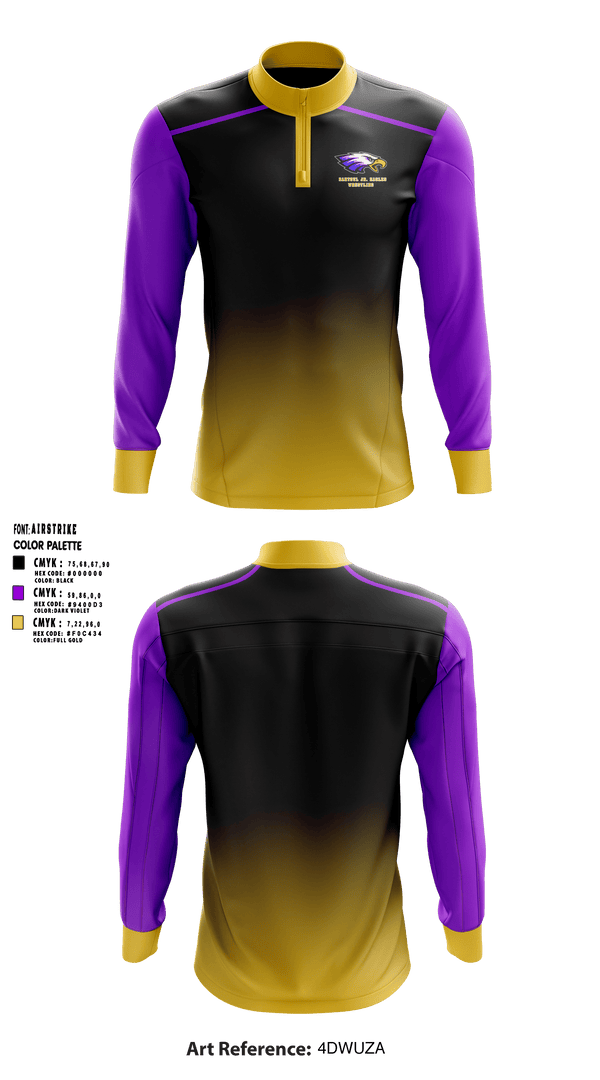 Quarter Zip Jacket, Rantoul Jr. Eagles, Wrestling, Teamtime, Team time, sublimation, custom sports apparel, team uniforms, spirit wear, spiritwear, sports uniforms, custom shirts, team store, custom team store, fundraiser sports, apparel fundraiser