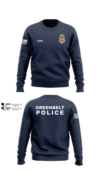 Crew Neck Sweatshirt, Greenbelt Police Department, Police, Teamtime, Team time, sublimation, custom sports apparel, team uniforms, spirit wear, spiritwear, sports uniforms, custom shirts, team store, custom team store, fundraiser sports, apparel fundraiser