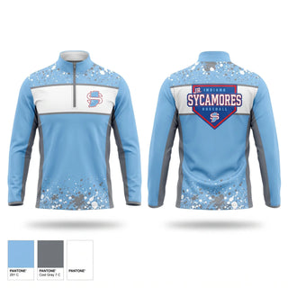Quarter Zip Jacket, Indiana Jr Sycamores, Baseball, Teamtime, Team time, sublimation, custom sports apparel, team uniforms, spirit wear, spiritwear, sports uniforms, custom shirts, team store, custom team store, fundraiser sports, apparel fundraiser