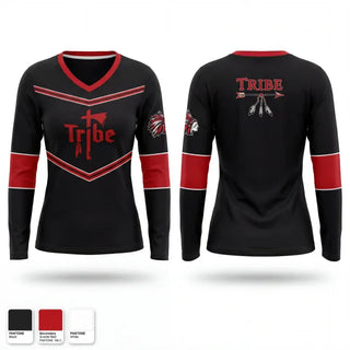 Womens Long Sleeve Vneck Shirt, Utah Tribe, Baseball, Teamtime, Team time, sublimation, custom sports apparel, team uniforms, spirit wear, spiritwear, sports uniforms, custom shirts, team store, custom team store, fundraiser sports, apparel fundraiser