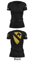 1st cav Div 3abct 85829502 Women's Short Sleeve V-neck Shirt - 28