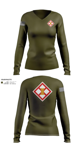 Womens Long Sleeve Vneck Shirt, 683rd ENG DET, , Teamtime, Team time, sublimation, custom sports apparel, team uniforms, spirit wear, spiritwear, sports uniforms, custom shirts, team store, custom team store, fundraiser sports, apparel fundraiser