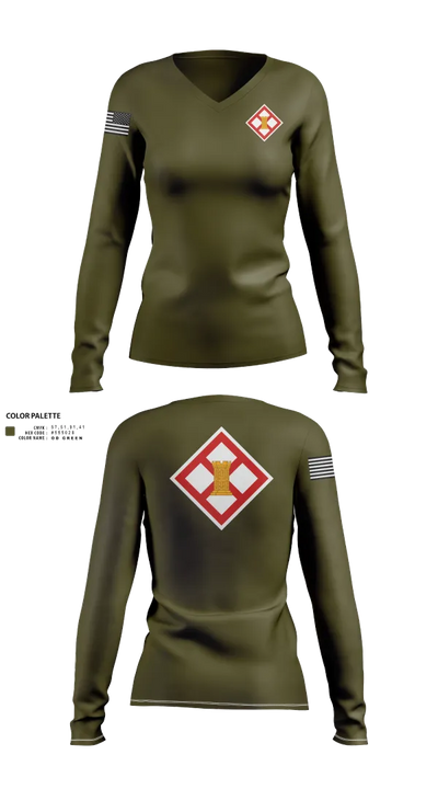 683rd ENG DET 75915618 Women's Long Sleeve V-neck Shirt - 21