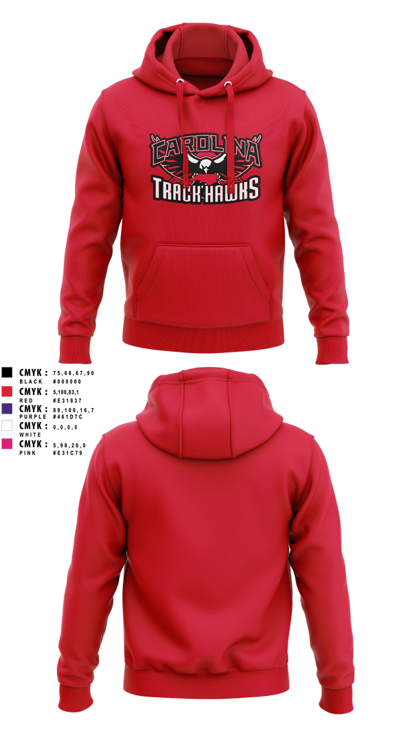 Hoodie, Carolina Track Hawks, Track & Field, Teamtime, Team time, sublimation, custom sports apparel, team uniforms, spirit wear, spiritwear, sports uniforms, custom shirts, team store, custom team store, fundraiser sports, apparel fundraiser
