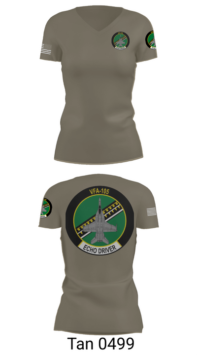 VFA-105 2831064 Women's Short Sleeve V-neck Shirt - 65