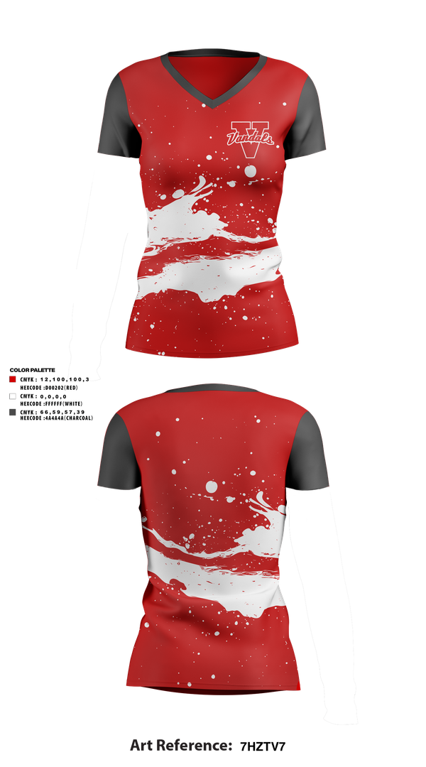 Womens Short Sleeve Vneck Shirt, Vandals, , Teamtime, Team time, sublimation, custom sports apparel, team uniforms, spirit wear, spiritwear, sports uniforms, custom shirts, team store, custom team store, fundraiser sports, apparel fundraiser
