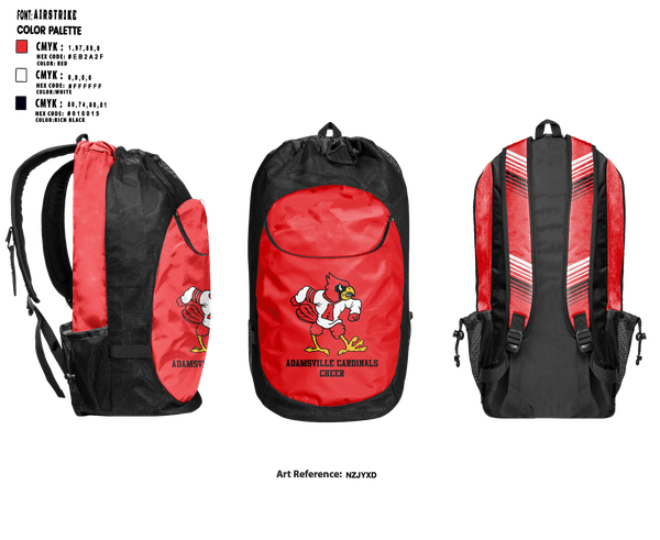 Gear Bag, Adamsville Cardinals Cheer, Cheer, Teamtime, Team time, sublimation, custom sports apparel, team uniforms, spirit wear, spiritwear, sports uniforms, custom shirts, team store, custom team store, fundraiser sports, apparel fundraiser
