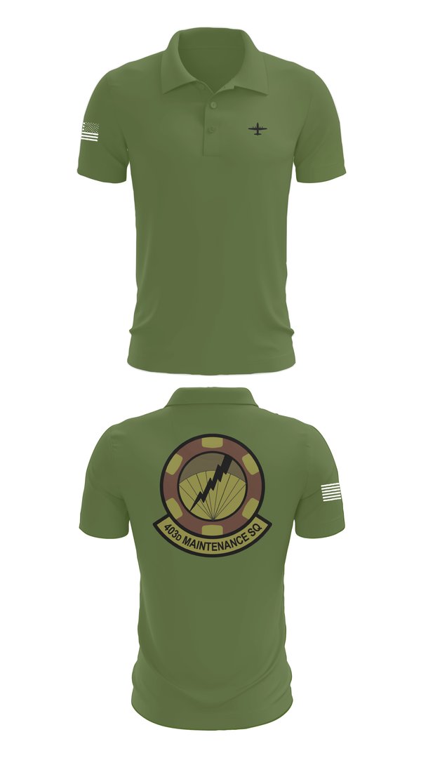 Short Sleeve Performance Polo, 403 Maintenance Sqd, Air Force, Teamtime, Team time, sublimation, custom sports apparel, team uniforms, spirit wear, spiritwear, sports uniforms, custom shirts, team store, custom team store, fundraiser sports, apparel fundraiser