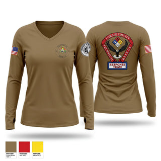 Womens Long Sleeve Vneck Shirt, Lorain County Technical Rescue Response Team, Fire Department, Teamtime, Team time, sublimation, custom sports apparel, team uniforms, spirit wear, spiritwear, sports uniforms, custom shirts, team store, custom team store, fundraiser sports, apparel fundraiser