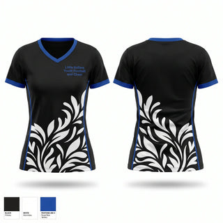 Womens Short Sleeve Vneck Shirt, Little Rollers Youth Football and Cheer, , Teamtime, Team time, sublimation, custom sports apparel, team uniforms, spirit wear, spiritwear, sports uniforms, custom shirts, team store, custom team store, fundraiser sports, apparel fundraiser