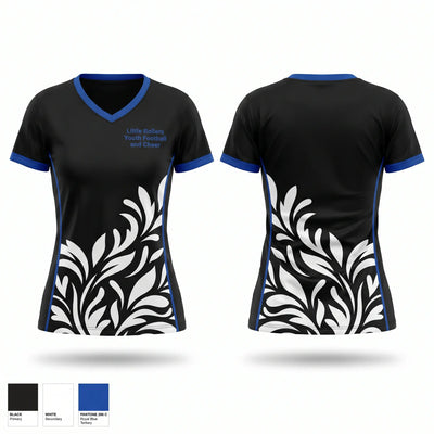 Little Rollers Youth Football and Cheer 50733796 Women's Short Sleeve V-neck Shirt - 1