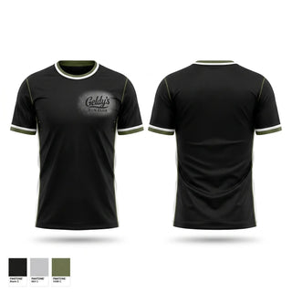 Soft Poly Tee Cotton Like Feel, Geldy’s Run Club, Cross Country, Teamtime, Team time, sublimation, custom sports apparel, team uniforms, spirit wear, spiritwear, sports uniforms, custom shirts, team store, custom team store, fundraiser sports, apparel fundraiser