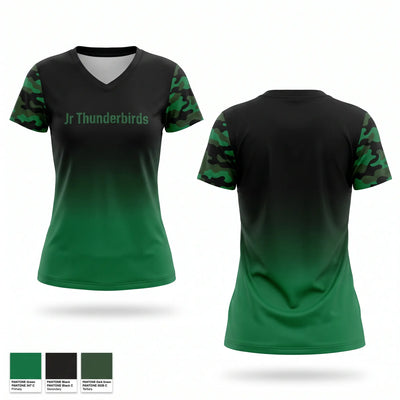 Jr. Thunderbirds Women's Short Sleeve V-neck Shirt - 1