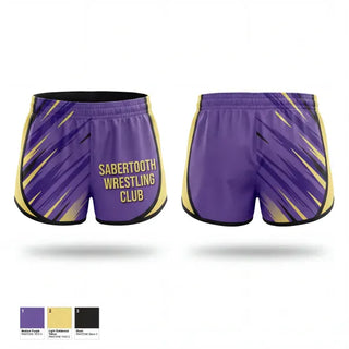 Womens Shorts, Sabertooth Wrestling Club, Wrestling, Teamtime, Team time, sublimation, custom sports apparel, team uniforms, spirit wear, spiritwear, sports uniforms, custom shirts, team store, custom team store, fundraiser sports, apparel fundraiser