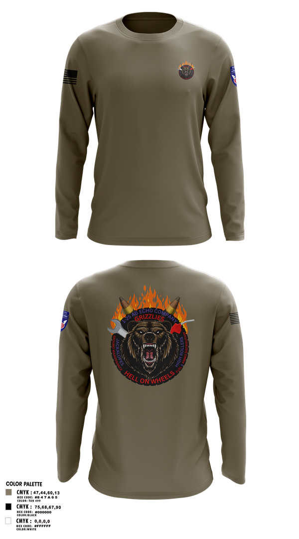 Long Sleeve Performance Shirt, E co 1/25, Army, Teamtime, Team time, sublimation, custom sports apparel, team uniforms, spirit wear, spiritwear, sports uniforms, custom shirts, team store, custom team store, fundraiser sports, apparel fundraiser