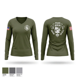 Womens Long Sleeve Vneck Shirt, V3/7, Marines, Teamtime, Team time, sublimation, custom sports apparel, team uniforms, spirit wear, spiritwear, sports uniforms, custom shirts, team store, custom team store, fundraiser sports, apparel fundraiser