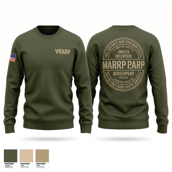 Crew Neck Sweatshirt, VRA-RP, Army, Teamtime, Team time, sublimation, custom sports apparel, team uniforms, spirit wear, spiritwear, sports uniforms, custom shirts, team store, custom team store, fundraiser sports, apparel fundraiser