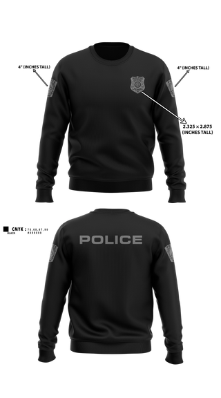 Crew Neck Sweatshirt, A.C.E., Police, Teamtime, Team time, sublimation, custom sports apparel, team uniforms, spirit wear, spiritwear, sports uniforms, custom shirts, team store, custom team store, fundraiser sports, apparel fundraiser