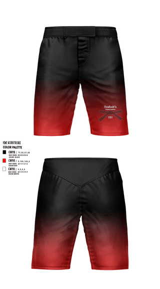 Fight Shorts, Seabolt's Bujutsu Institute, , Teamtime, Team time, sublimation, custom sports apparel, team uniforms, spirit wear, spiritwear, sports uniforms, custom shirts, team store, custom team store, fundraiser sports, apparel fundraiser