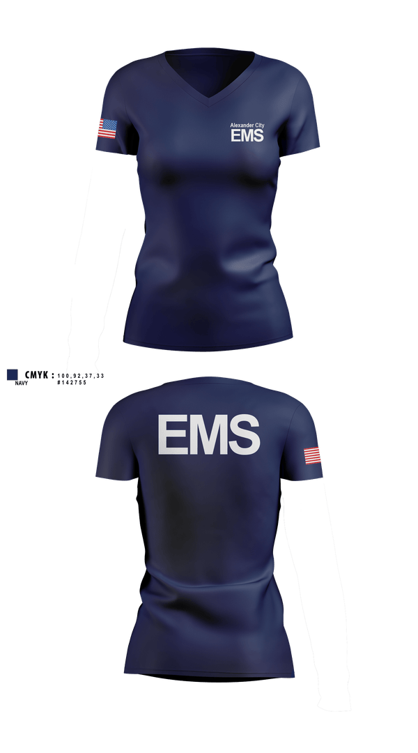 Womens Short Sleeve Vneck Shirt, Alexander City EMS, EMS/EMT, Teamtime, Team time, sublimation, custom sports apparel, team uniforms, spirit wear, spiritwear, sports uniforms, custom shirts, team store, custom team store, fundraiser sports, apparel fundraiser