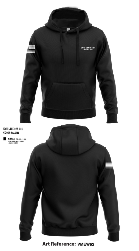 Hoodie, Eco 51st INF ABN LRS, Army, Teamtime, Team time, sublimation, custom sports apparel, team uniforms, spirit wear, spiritwear, sports uniforms, custom shirts, team store, custom team store, fundraiser sports, apparel fundraiser