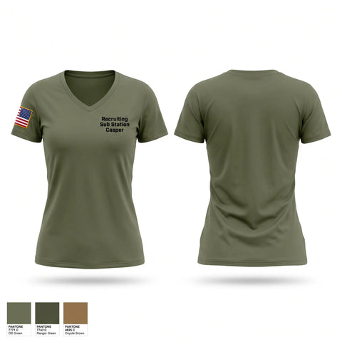 Womens Short Sleeve Vneck Shirt, Recruiting Sub Station Casper, Marines, Teamtime, Team time, sublimation, custom sports apparel, team uniforms, spirit wear, spiritwear, sports uniforms, custom shirts, team store, custom team store, fundraiser sports, apparel fundraiser