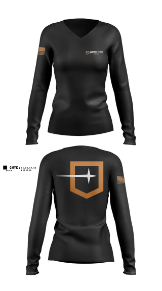 Womens Long Sleeve Vneck Shirt, Harpers Ferry Coatings, , Teamtime, Team time, sublimation, custom sports apparel, team uniforms, spirit wear, spiritwear, sports uniforms, custom shirts, team store, custom team store, fundraiser sports, apparel fundraiser