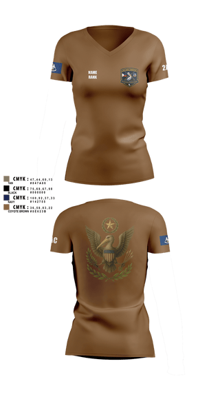 Womens Short Sleeve Vneck Shirt, 2nd Area Command (LASG), , Teamtime, Team time, sublimation, custom sports apparel, team uniforms, spirit wear, spiritwear, sports uniforms, custom shirts, team store, custom team store, fundraiser sports, apparel fundraiser