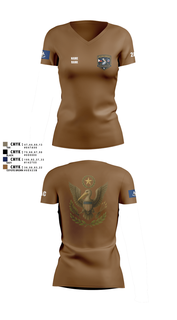 Womens Short Sleeve Vneck Shirt, 2nd Area Command (LASG), , Teamtime, Team time, sublimation, custom sports apparel, team uniforms, spirit wear, spiritwear, sports uniforms, custom shirts, team store, custom team store, fundraiser sports, apparel fundraiser