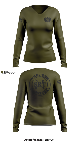 Womens Long Sleeve Vneck Shirt, Chester County Sheriff’s Office SRT - SC, Police, Teamtime, Team time, sublimation, custom sports apparel, team uniforms, spirit wear, spiritwear, sports uniforms, custom shirts, team store, custom team store, fundraiser sports, apparel fundraiser