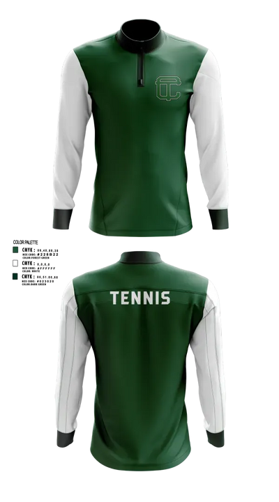 Cass Technical High School Girls Varsity Tennis Team 63156221 Quarter Zip Jacket - 3