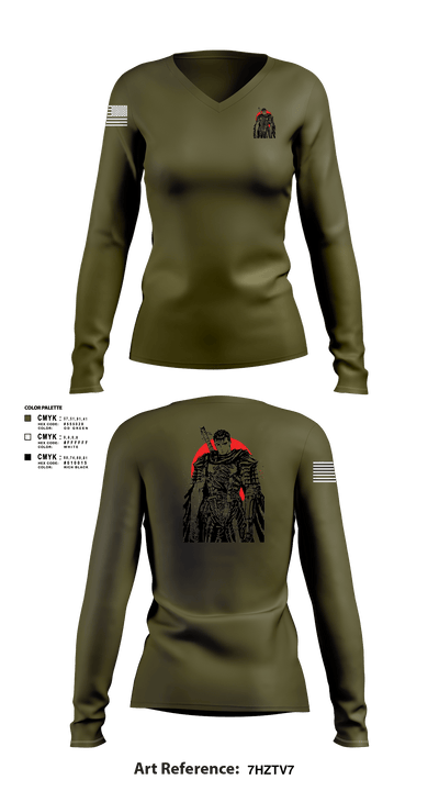 EAF 90361706 Women's Long Sleeve V-neck Shirt - 102