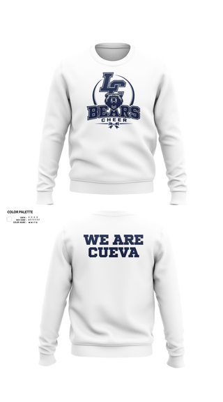 Crew Neck Sweatshirt, La Cueva Bears, Cheer, Teamtime, Team time, sublimation, custom sports apparel, team uniforms, spirit wear, spiritwear, sports uniforms, custom shirts, team store, custom team store, fundraiser sports, apparel fundraiser