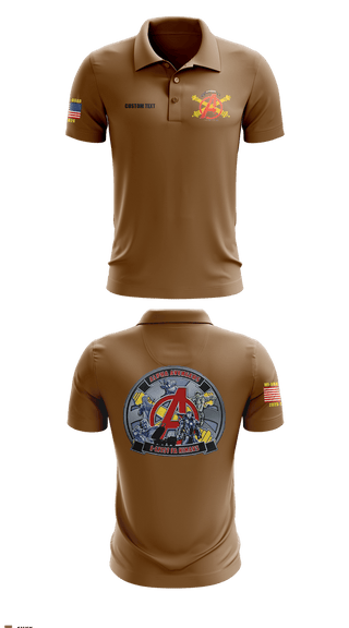 Short Sleeve Performance Polo, Alpha Avengers 1-121st FAR HIMARS, Army, Teamtime, Team time, sublimation, custom sports apparel, team uniforms, spirit wear, spiritwear, sports uniforms, custom shirts, team store, custom team store, fundraiser sports, apparel fundraiser