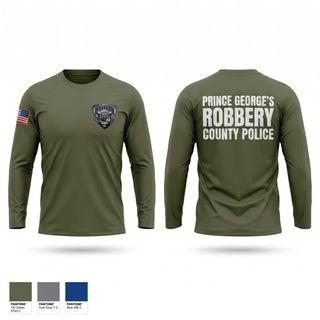 Long Sleeve Performance Shirt, Prince George's County Police Robbery Unit, Police, Teamtime, Team time, sublimation, custom sports apparel, team uniforms, spirit wear, spiritwear, sports uniforms, custom shirts, team store, custom team store, fundraiser sports, apparel fundraiser