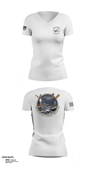 Womens Short Sleeve Vneck Shirt, CG STA OAK ISLAND, Coast Guard, Teamtime, Team time, sublimation, custom sports apparel, team uniforms, spirit wear, spiritwear, sports uniforms, custom shirts, team store, custom team store, fundraiser sports, apparel fundraiser