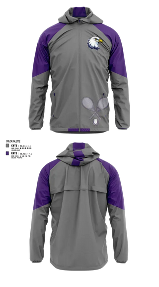 Windbreaker, Albion Purple Eagles, Tennis, Teamtime, Team time, sublimation, custom sports apparel, team uniforms, spirit wear, spiritwear, sports uniforms, custom shirts, team store, custom team store, fundraiser sports, apparel fundraiser