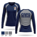 Cobb Island Volunteer Fire Department and EMS Women's Long Sleeve V-neck Shirt - 1