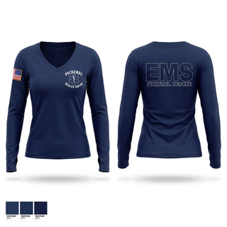 Womens Long Sleeve Vneck Shirt, PICKEREL RESCUE SQUAD, EMS/EMT, Teamtime, Team time, sublimation, custom sports apparel, team uniforms, spirit wear, spiritwear, sports uniforms, custom shirts, team store, custom team store, fundraiser sports, apparel fundraiser