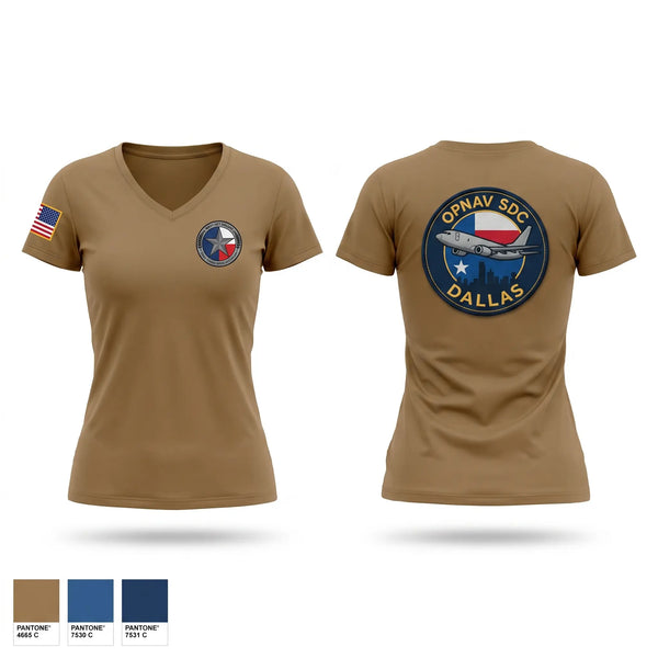 Womens Short Sleeve Vneck Shirt, OPNAV SDC DALLAS, Navy, Teamtime, Team time, sublimation, custom sports apparel, team uniforms, spirit wear, spiritwear, sports uniforms, custom shirts, team store, custom team store, fundraiser sports, apparel fundraiser