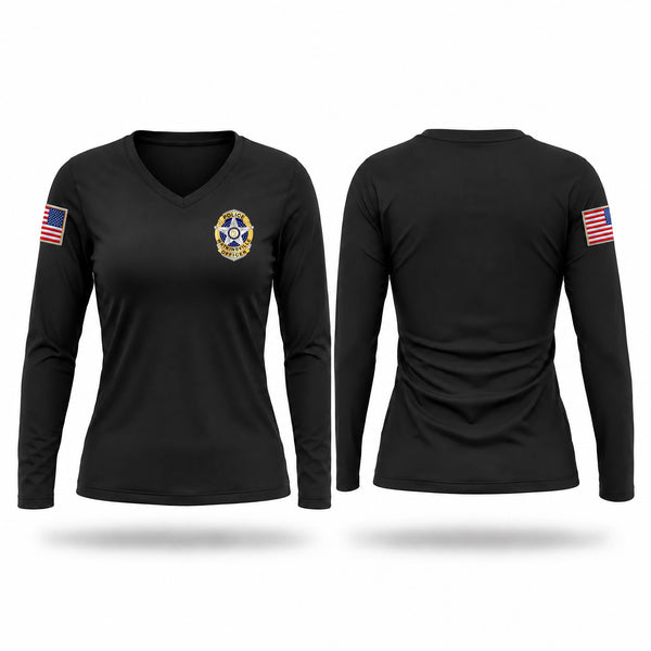 Womens Long Sleeve Vneck Shirt, Watkinsville Police, Police, Teamtime, Team time, sublimation, custom sports apparel, team uniforms, spirit wear, spiritwear, sports uniforms, custom shirts, team store, custom team store, fundraiser sports, apparel fundraiser