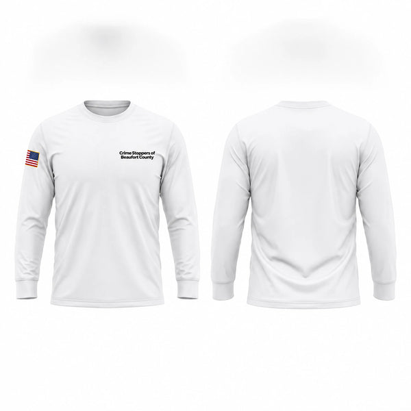 Long Sleeve Performance Shirt, Crime Stoppers of Beaufort County, Police, Teamtime, Team time, sublimation, custom sports apparel, team uniforms, spirit wear, spiritwear, sports uniforms, custom shirts, team store, custom team store, fundraiser sports, apparel fundraiser